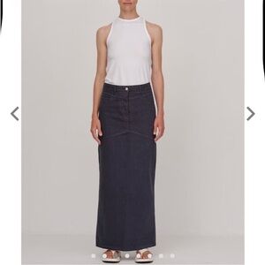 NWT Herskind Nikita Denim Maxi Skirt 36 Modest Minimalist Long Skirt Cotton